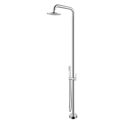 Freestanding Tub Bathtub Faucet Chrome Single Handle Floor Mounted Faucets with Handheld Shower